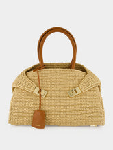 Ferragamo Natural Medium Hug Raffia Handbag