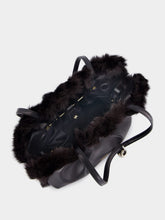 Ferragamo Black Soft-Bag with Mink Trim