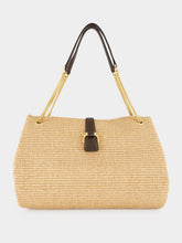 Ferragamo Natural Nude Mia Large Raffia Tote Bag