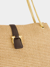 Ferragamo Natural Nude Mia Large Raffia Tote Bag