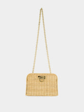 Ferragamo Natural Diana Wicker Clutch Bag