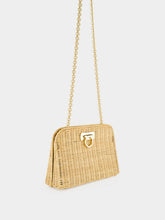 Ferragamo Natural Diana Wicker Clutch Bag