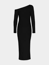 Paula Black Cashmere Asymmetric Long Dress