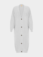 Paula Long Light Grey Cashmere Cardigan