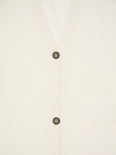 Paula Long Off-White Cashmere Cardigan