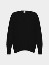 Paula V-Neck Black Cashmere Sweater