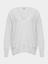 Paula V-Neck Light Grey Cashmere Sweater