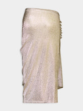 Rabanne Gold Drapé Pression Slit Skirt