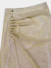 Rabanne Gold Drapé Pression Slit Skirt