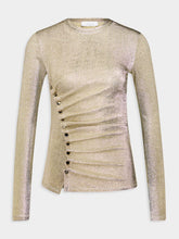 Rabanne Gold Long-Sleeve Lurex Top
