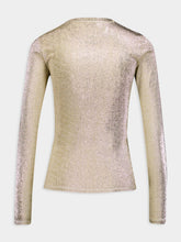 Rabanne Gold Long-Sleeve Lurex Top