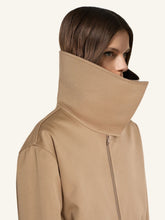 Courrèges Taupe Cotton Canvas High-Collar Jacket