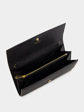 Ferragamo Black Gancini Wallet with Chain