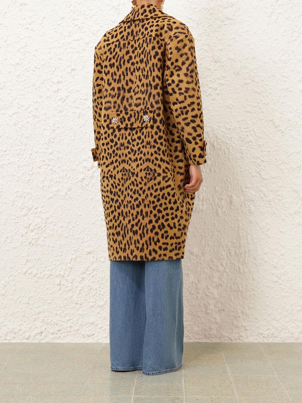 Crush Jacquard Barrel Leopard Coat