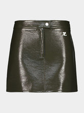 Courrèges Camouflage Green Reedition Vinyl Mini Skirt