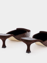 Manolo Blahnik Maysalebi Brown Calf Leather Buckle Detail Mules