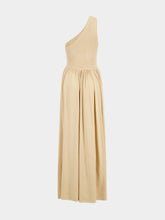 Zimmermann Gold Crush Metallic Asymmetric Maxi Dress