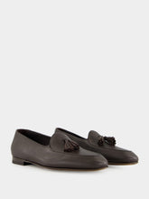 Manolo Blahnik Lennox Dark Brown Leather Tassel Loafers
