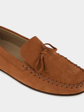 Manolo Blahnik Braune Wildleder Mokassins mit Schleife