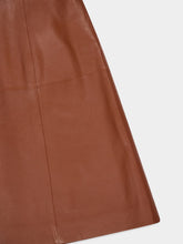 Gabriela Hearst Cognac Adaline Leather Midi Dress