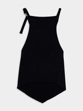 Courrèges Black Pointy Buckle Rib Knit Top