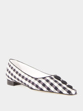 Manolo Blahnik Black ALEXAPUMP Gingham Flat Pumps
