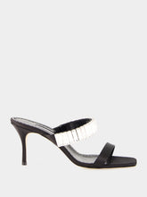 Manolo Blahnik Black Sakobay 70 Satin Sandals