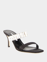 Manolo Blahnik Black Sakobay 70 Satin Sandals