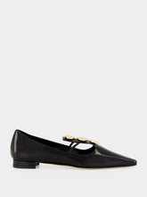 Manolo Blahnik Black Khafre Patent Leather Flat Pumps