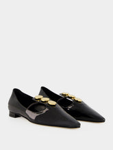 Manolo Blahnik Black Khafre Patent Leather Flat Pumps
