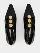 Manolo Blahnik Black Khafre Patent Leather Flat Pumps
