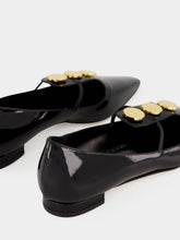 Manolo Blahnik Black Khafre Patent Leather Flat Pumps