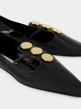 Manolo Blahnik Black Khafre Patent Leather Flat Pumps