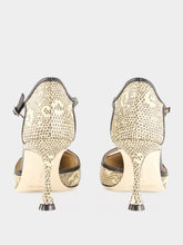 Manolo Blahnik Black GISH Lizard 70 Print T-Bar Pumps