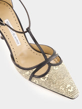 Manolo Blahnik Black GISH Lizard 70 Print T-Bar Pumps