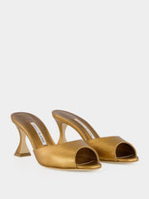 Manolo Blahnik Gold Jadaron 70 Leather Heeled Mules