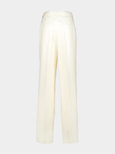 Gabriela Hearst Ivory Norman Straight-Leg Tweed Pants