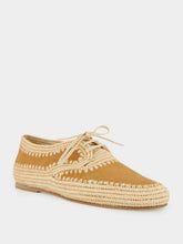 Gabriela Hearst Camel Suede and Natural Raffia Strength Derbies