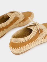 Gabriela Hearst Camel Suede and Natural Raffia Strength Derbies