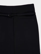 Courrèges Black Long Wool Skirt with Belt