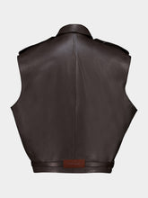 Courrèges Dark Brown Sleeveless Leather Jacket