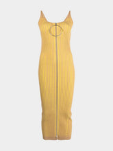 Rabanne Ribbed Zip-Front Knit Dress