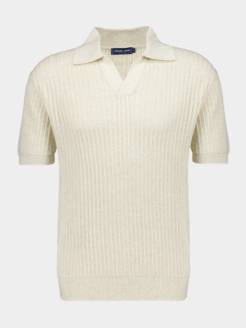 Ivory Chain Stitch Knit Polo