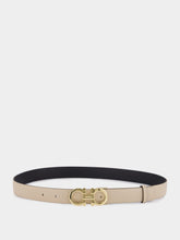 Ferragamo Reversible Black and Deer Gancini Belt