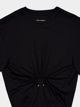 Rabanne Black Jersey T-Shirt with Ring Detail