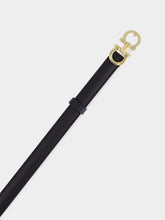 Ferragamo Black Hammered Leather Gancini Belt