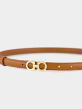 Ferragamo Natural Brown Hammered Leather Gancini Belt