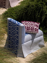 House of Capricorn Handmade Inês Blue Cotton Linen Slipper Chair