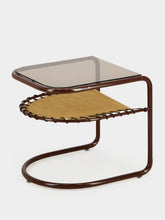 Honoré Camel Campo Corduroy Side Table with Glazed Brown Frame