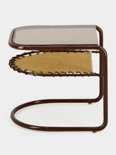 Honoré Camel Campo Corduroy Side Table with Glazed Brown Frame